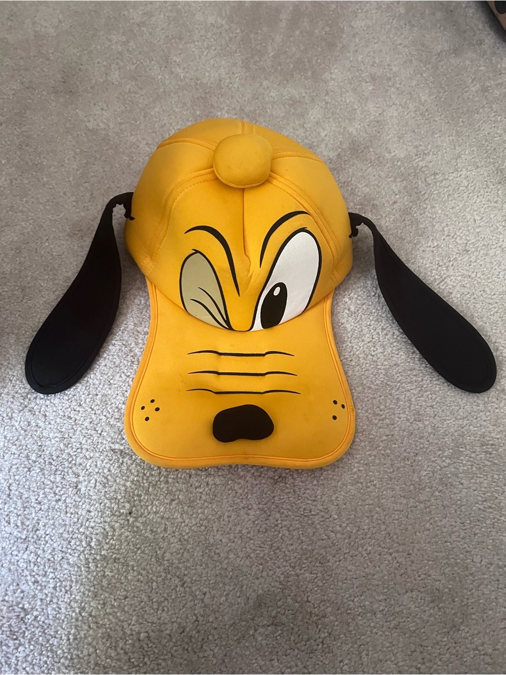 Pluto Plush hat Cap with Floppy Ears Disney WDW Disneyland vintage ball